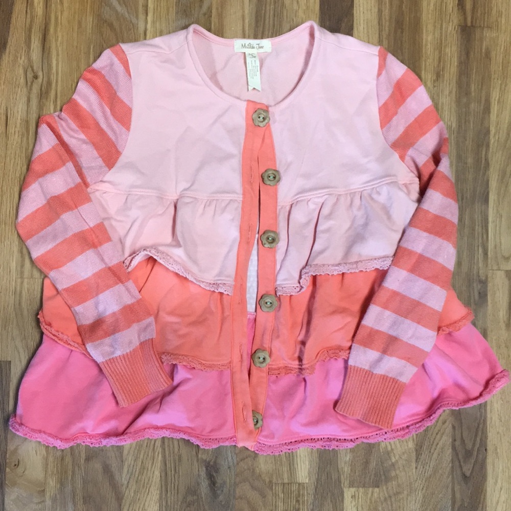 Matilda Jane Ruffle Cardigan Size 6 NWOT